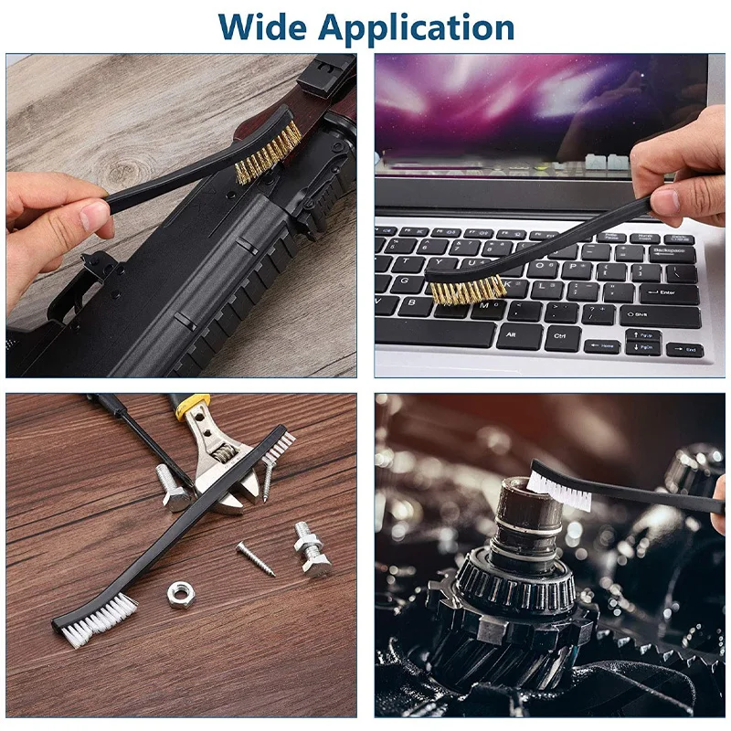 Double-end Steel Wire Brush & Nylon Pick Set Universal Hunting Gun Cleaning Kit Tactical Rifle Gun Cleaning Tool
