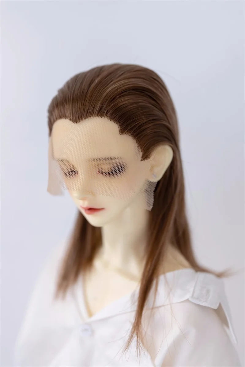 

BJD Doll Wig Blank Shapable Toy Girls 1/3 Tricuspid Hand Hook Long Straight Beautiful Brown Soft Milk Silk Hair Doll Accessories