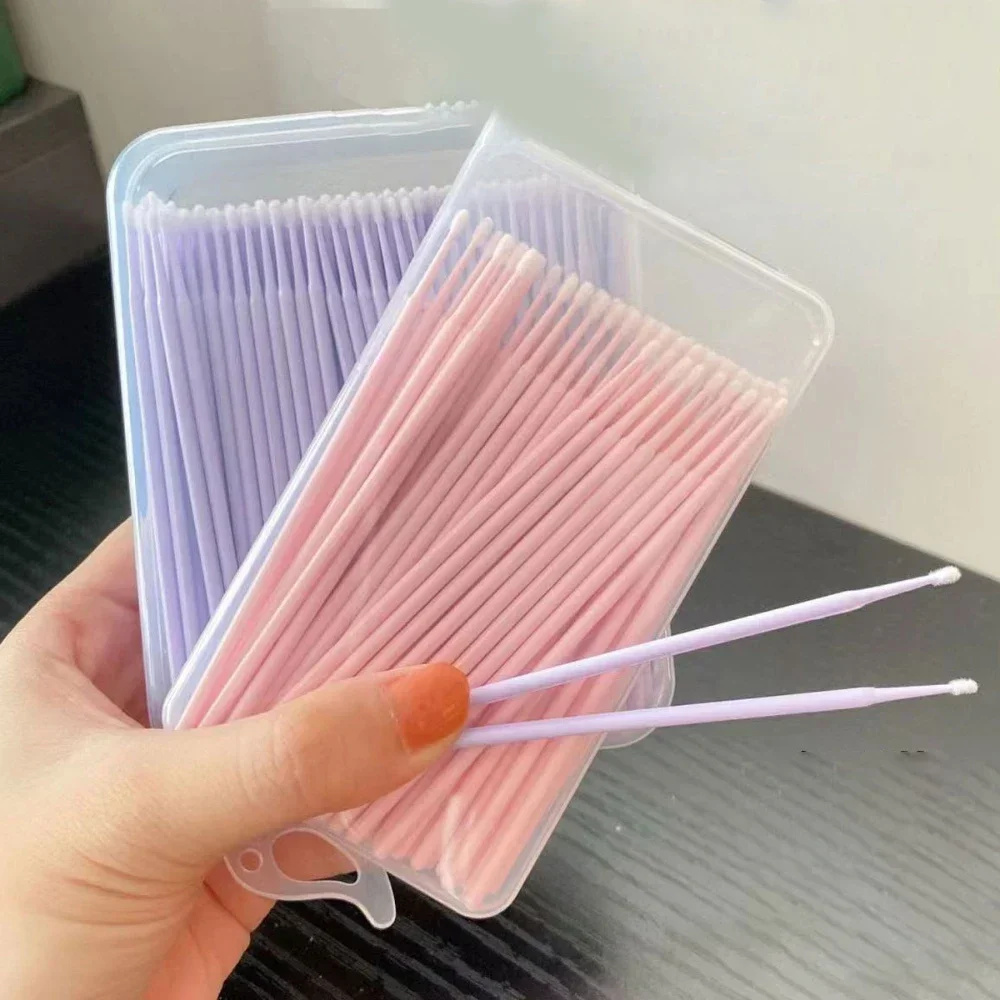 100pcs/lot Disposable Cotton Soft Swab Eyelash Extension Microbrush Applicators Individual Mascara Micro Brush Stick