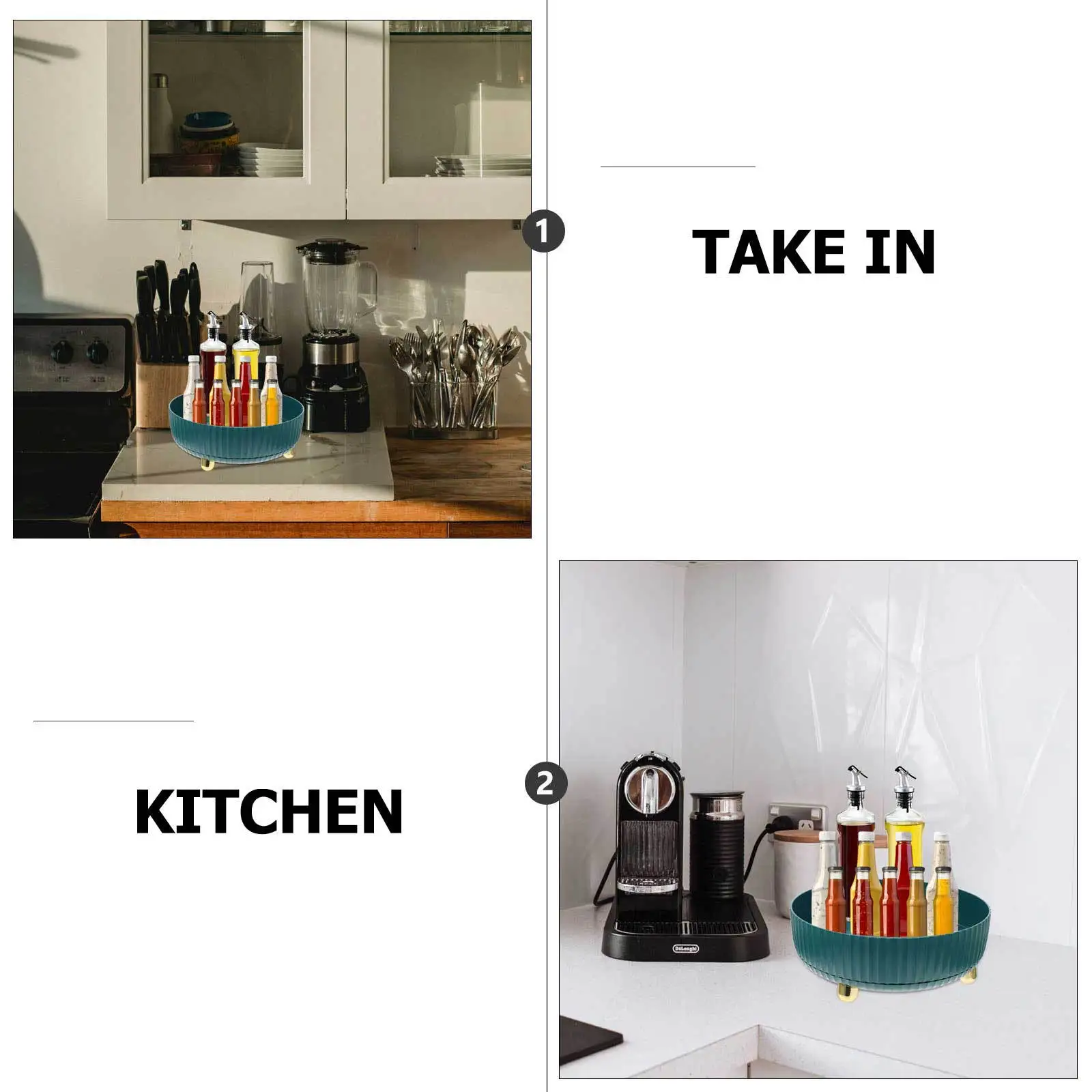 

1Pcs Rotating Storage Rack Kitchen Organizer Seasoning Jars Easy to Clean and Safe Portable Shelf Storage Stand