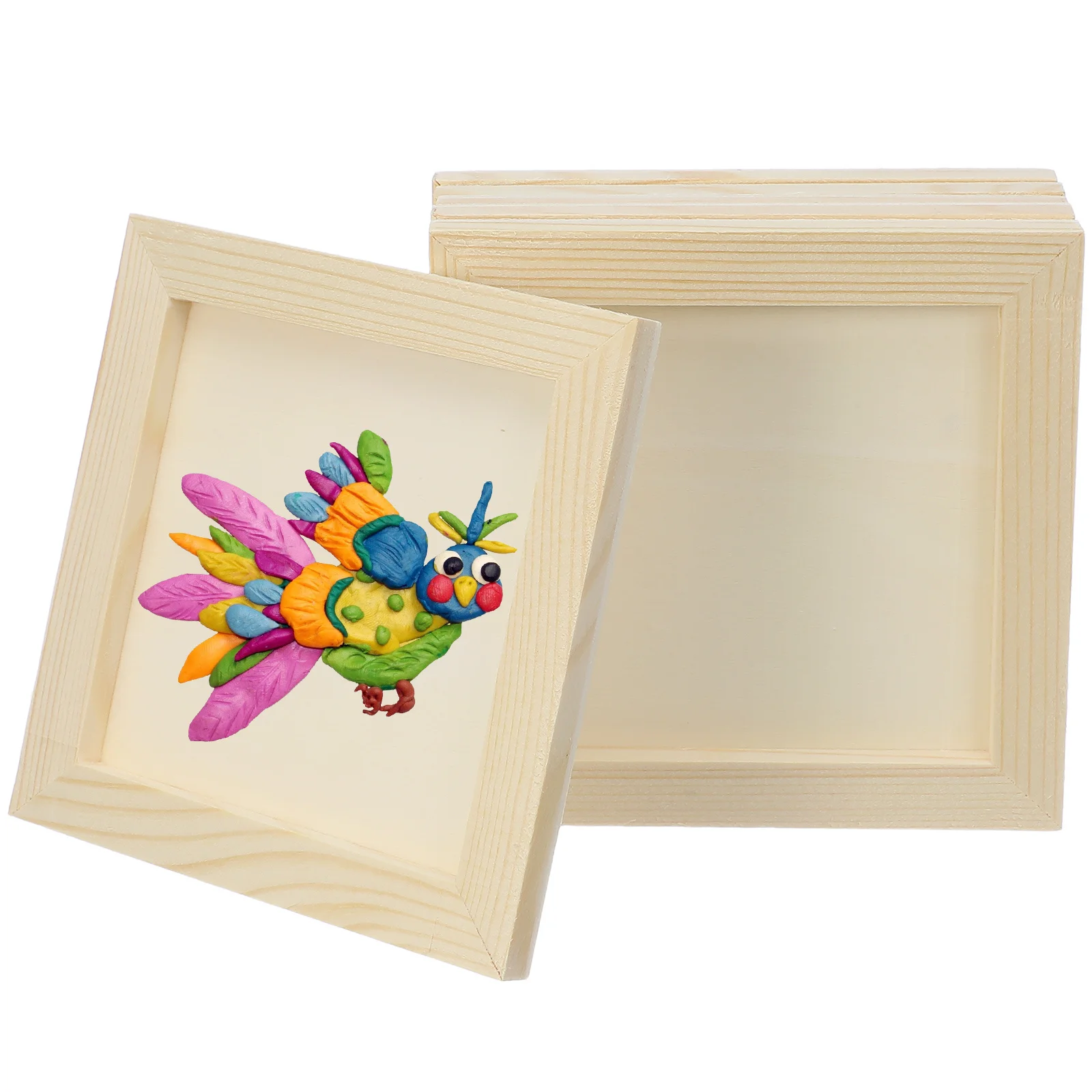 6 قطعة إطارات صور خشبية ثلاثية الأبعاد الطين لتقوم بها بنفسك إطار اللوحة النشاط مجموعة نسيج الخشب الطبيعي حامل صور ديكور المنزل
