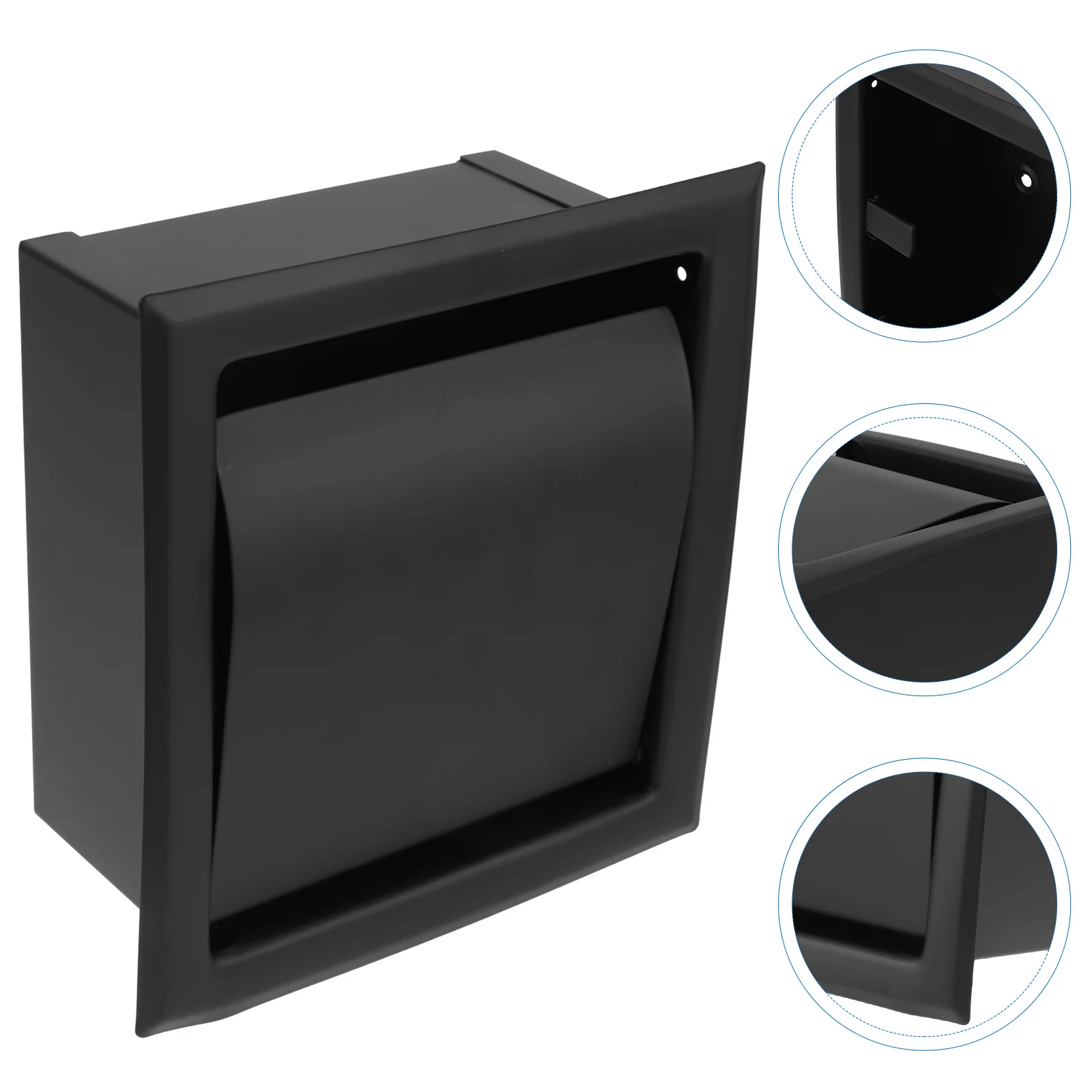 

Paper Towel Holder Toilet Tissue Storage Rack Organizer Black Automatic Dispenser