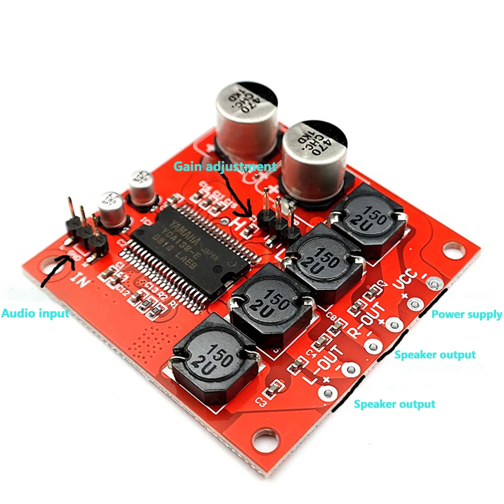 YDA138-E Digital Power Amplifier Board Power Amplifier & TA2024 TA2020 Stereo Digital Power Amplifier Board DC 12V 10W+10W Max