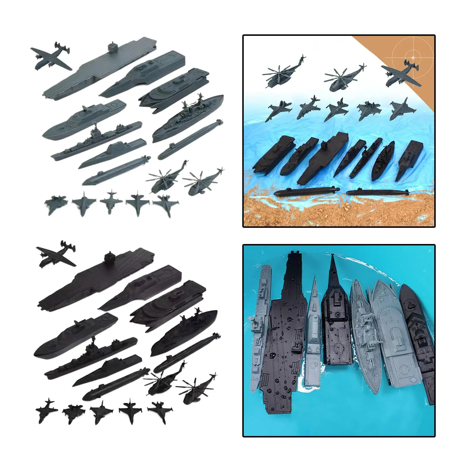 17Pcs Naval Ship Building Blocks Model Toy Adult