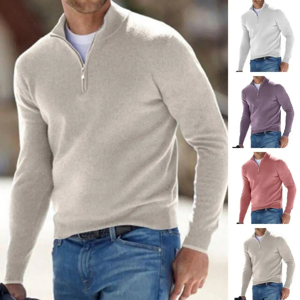 Winter Men's Fleece Thicker Sweater Coat Half Zipper Turtleneck Warm Pullover Quality Male Slim Knitted Wool Sweaters 4XL