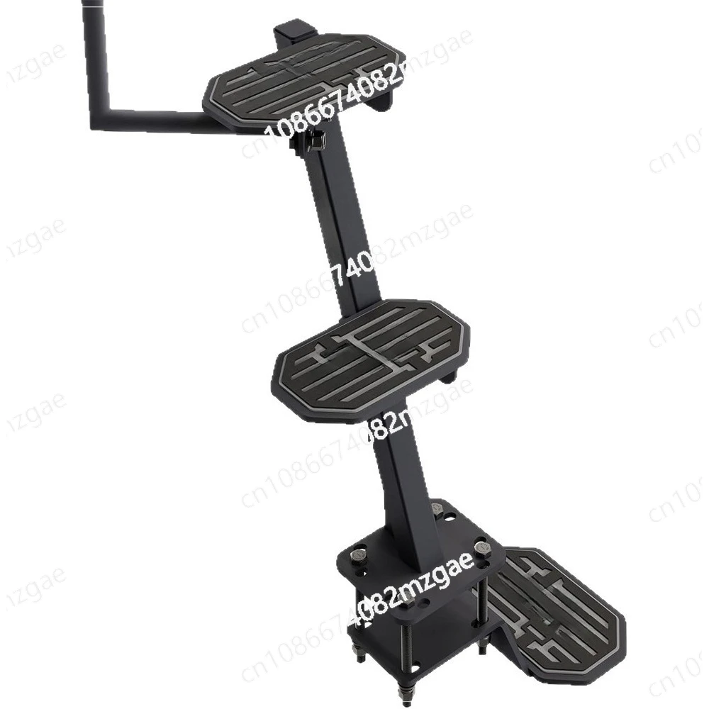 Heavy duty trailer steps with handrails anti-slip mats trailer tongue pedal trailer login device ladder