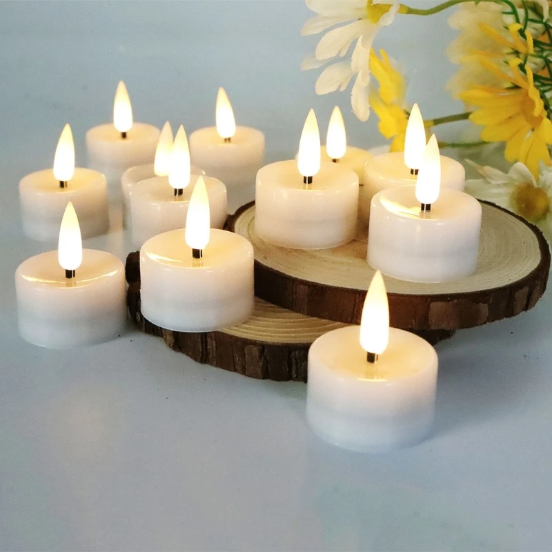 

12 Pcs Flameless Led Tealight Candles Battery Operated Candle for Home Wedding Birthday Party Romantic Decorations