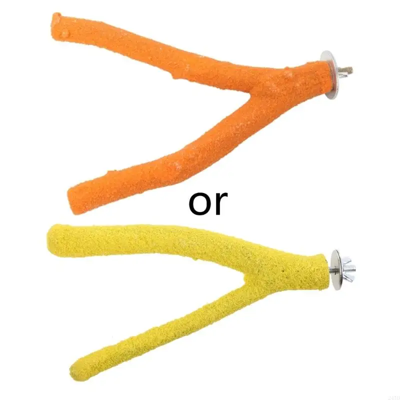 24TD Bird Perch Parrot Stand Colorful Paw Grinding Chew Toy for Small Birds