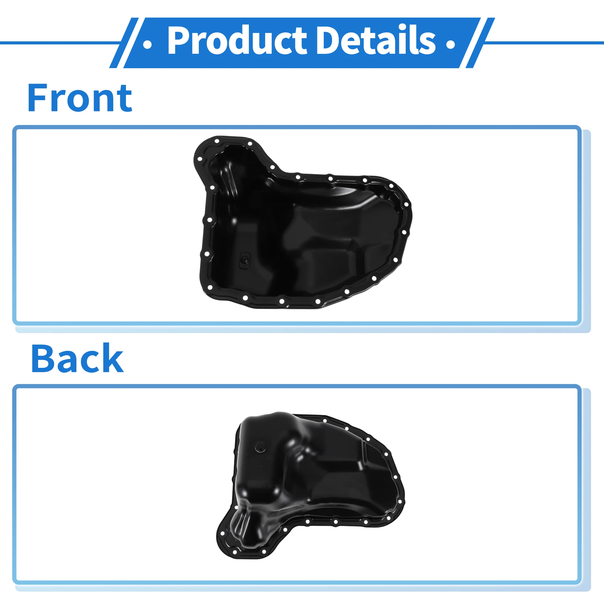 UXCELL No.1210275021 Coppa dell'olio motore Coppa dell'olio Coppa dell'olio della trasmissione per Toyota Tacoma 2005-2016 Acciaio nero