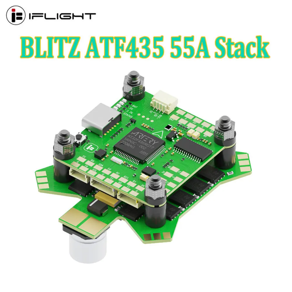 

Контроллер полета iFlight BLITZ ATF435 55A 2-6S со стеком и ESC BLITZ E55S 4-в-1 для FPV Drone Racing