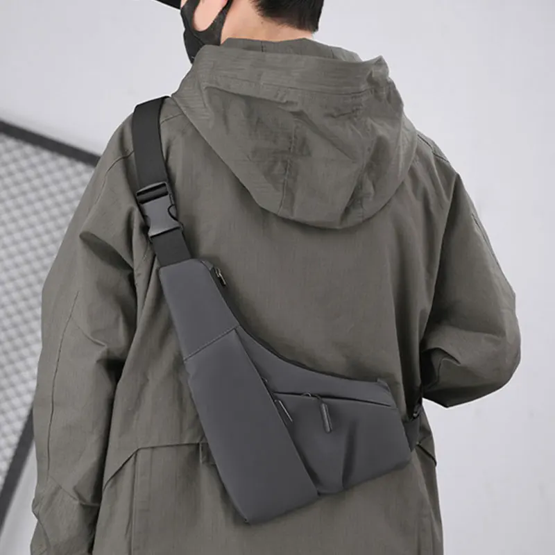 Fashion Men's Chest Bag Outdoor Waterproof Sports Crossbody Bag Men Lightweight Running Bags Triangular Anti Theft Chest Pack