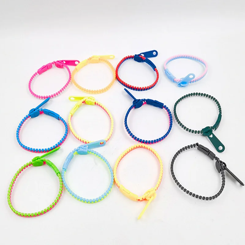 Candy Two-color Zipper Chain Bracelet Fidget Sensory Stress Relief Toys for Children with Autism Adults Anxiety Antistress Gifts