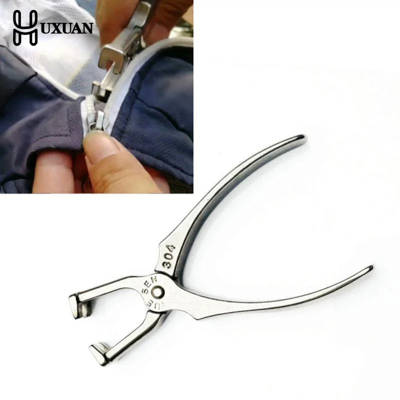 【New】Stainless Steel Zipper Pliers For Zippers Install Stop Clothes Shoes Zips Repair Kits DIY Replacement Sewing Accessories