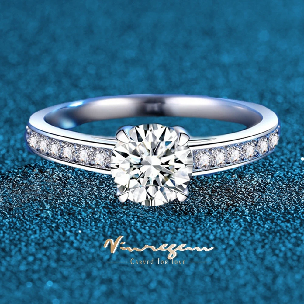 

Vinregem 6 мм лабораторный рубин цитрин аквамарин сапфир высокоуглеродистый бриллиант драгоценные камни стерлингового серебра 925 пробы обручальное кольцо ювелирные изделия подарки