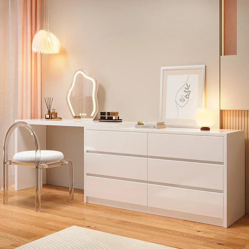 

Cabinet Mirrors Dressers Tables Storage White Bedroom Nightstand Shelf Wood Vanity Stool Dressers Makeup Vestidores Furniture