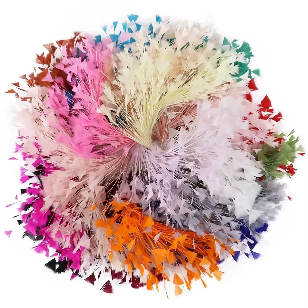DIY Multicolor Turkey Feathers Triangle Tipped Free Bendable Artificial Feathers 25-30CM Feather Headpieces DIY Crafts