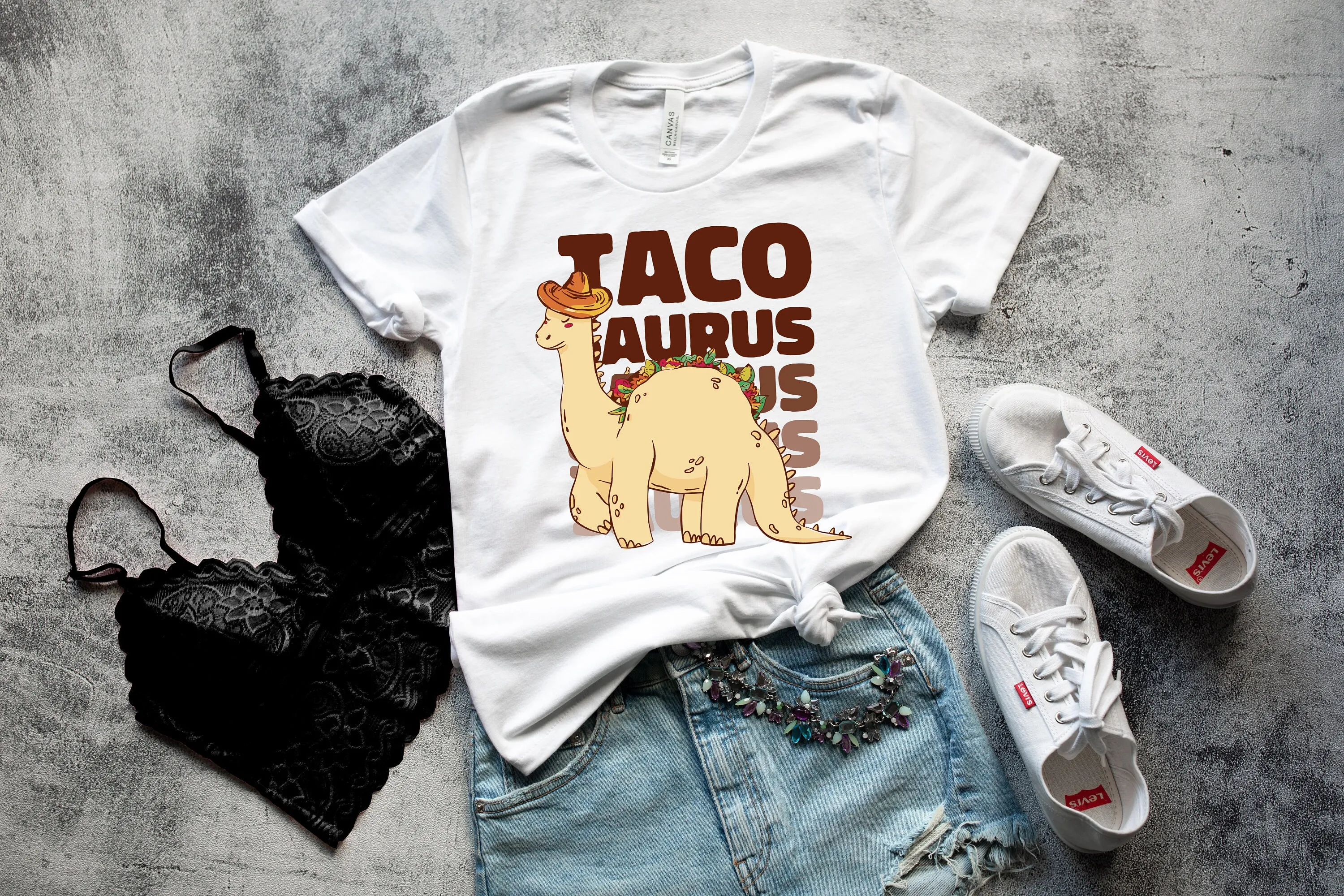 Tacosaurus T Shirt Cinco De Mayo Funny Dinosaur Mexican Fiesta Taco Tuesday