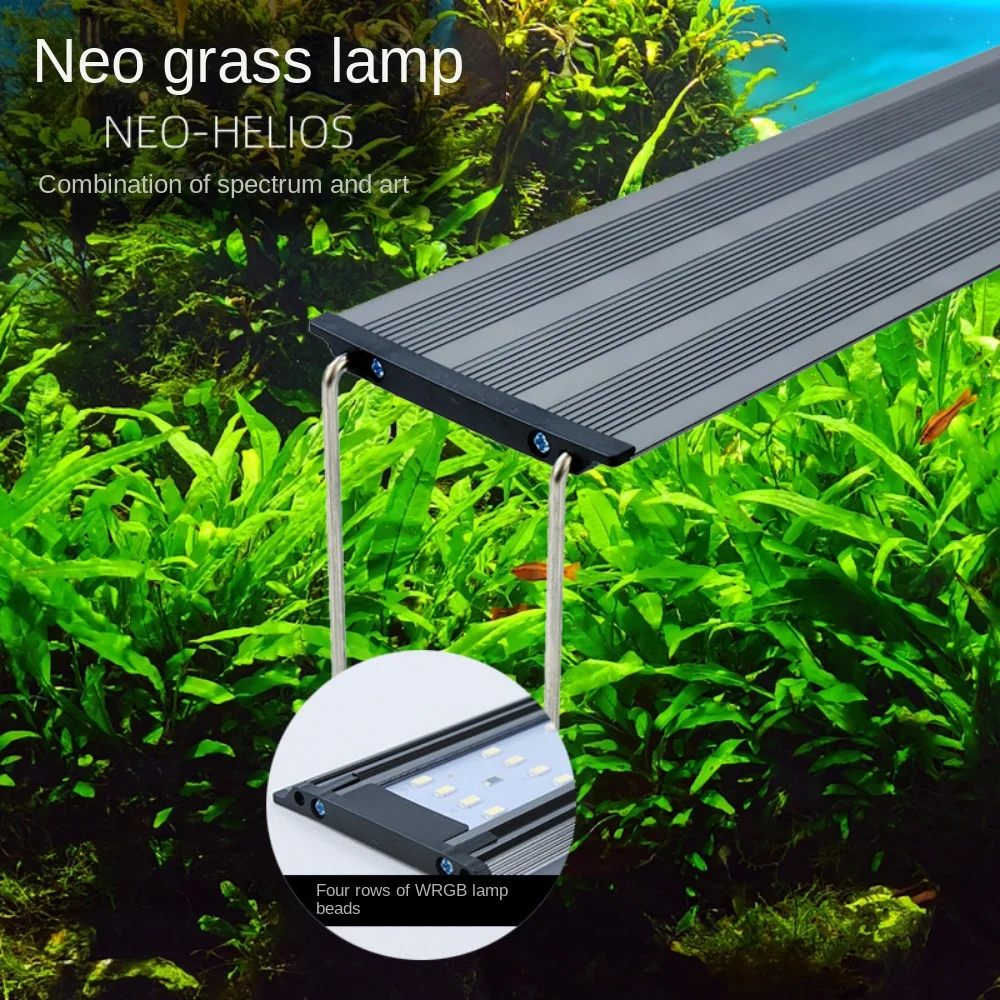 Professional LED Aquarium Lighting, Aquatic Lamp, Full Spectrum, Fish Tank, Landscaping, Adjustable Height, 30-120cm