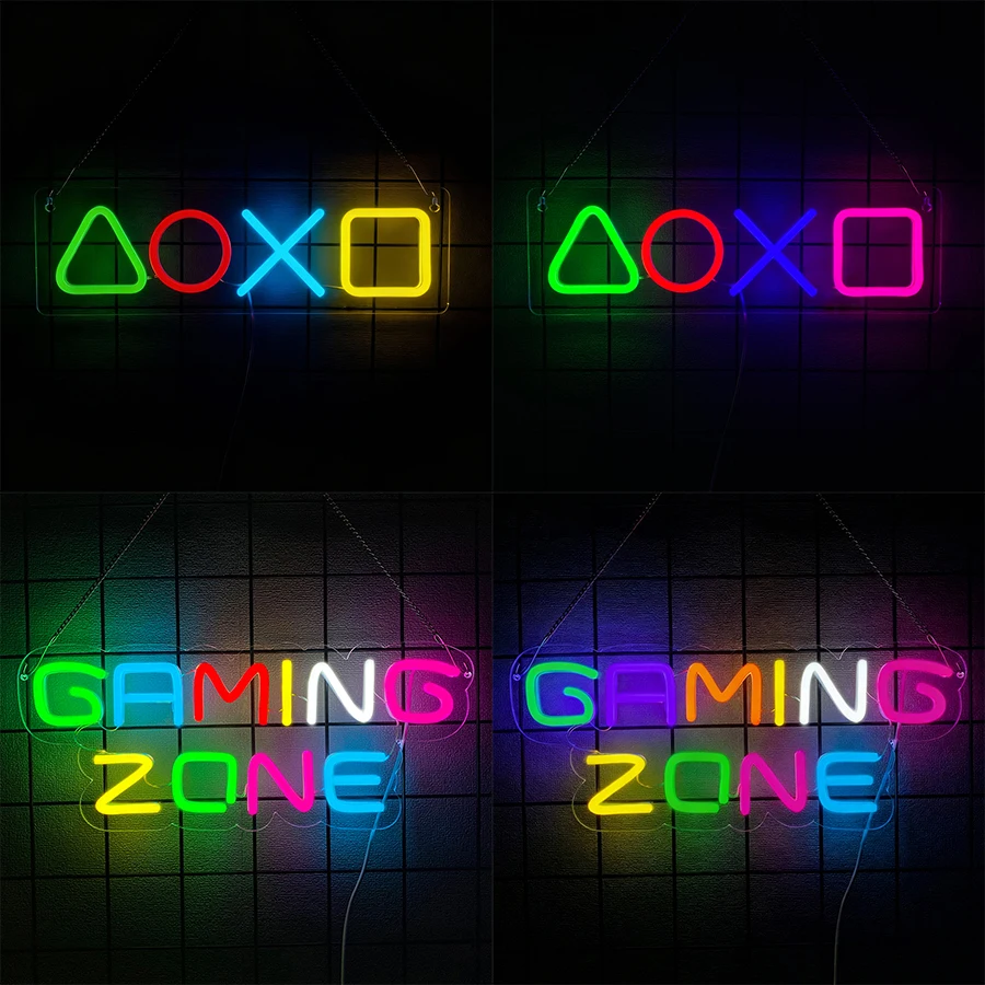 

Неоновая вывеска с LED-подсветкой для игровой зоны, игровой символ, подходит для декора комнаты подростков и мальчиков, в качестве подарка лучшему геймеру от парня.