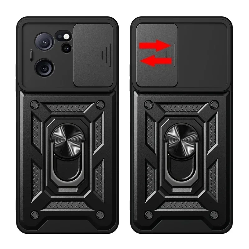 Armor Case for Xiaomi 13T Pro 13 Lite 12T 12 11T Mi 11 Lite 5G Cover Lens Protection with Ring Magnetic Holder Coque Fundas