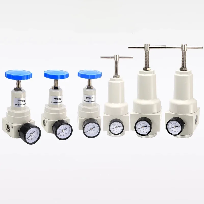 

Pneumatic QTYH High Pressure 0~40 bar Air Regulator With Gauge Port 1/4 3/8 1/2 2 inch BSP 1/2" QTYH QTY-08 10 15 20 25 32 40 50
