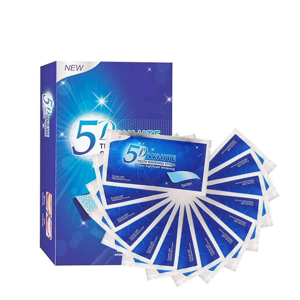 5D Dental Whitening Patches Teeth Whitening Strips 7 Pairs of 28 Sheets