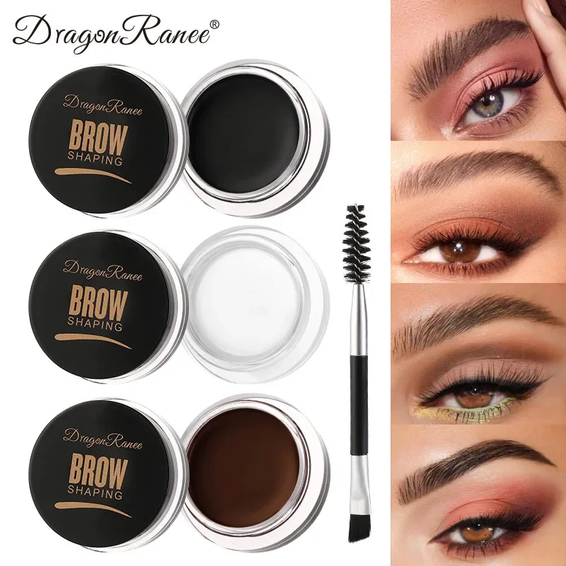 Dragon Ranee Crema per lo styling delle sopracciglia impermeabile a prova di sudore Lunga durata Non facile da decolorare Cera per sapone trasparente per sopracciglia con pennello