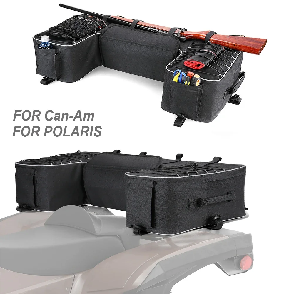 ATV Rear Tail Rack Storage Bag Multifunction Saddlebag Waterproof Compatible with Polaris Sportsman 450 FOR Can-Am Outlander 400