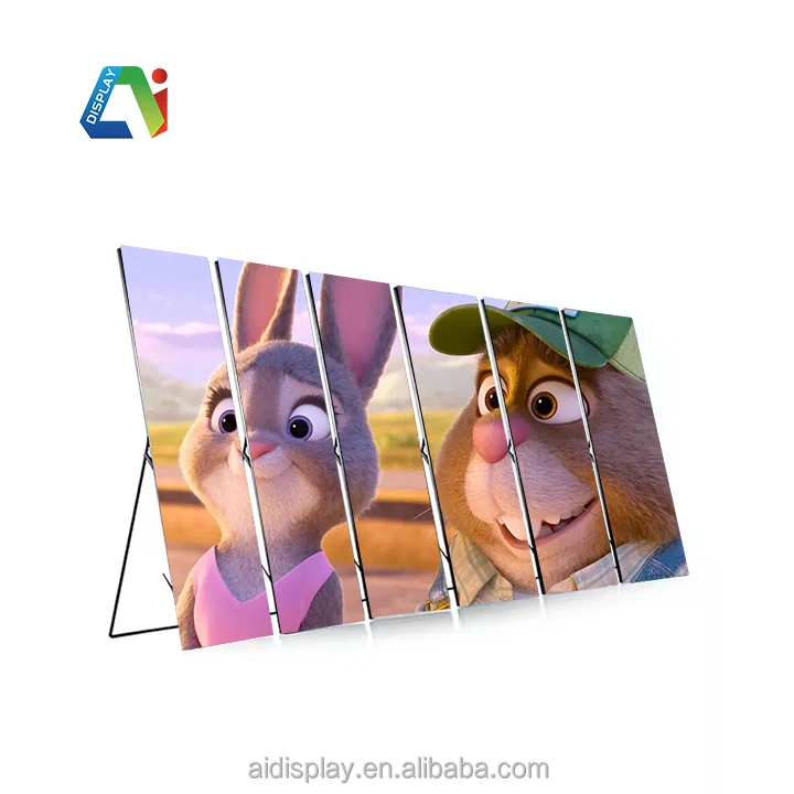 Hot Sale Portable P2.5 P3 LED Poster Screen Display Indoor/Outdoor Digital Advertising Player for Commercial Video Wall