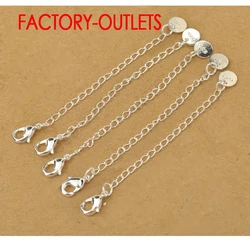 40 PCS A Lot Genuine 925 Sterling Silver Fashion Jewelry Extension Chains For Necklace/Bracelet DIY Jewelry Accessory Findings
