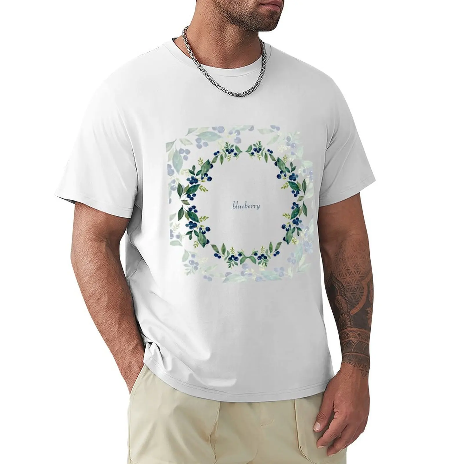 Blueberry wreath in summer T-Shirt aesthetic clothes tees funny t shirts for men