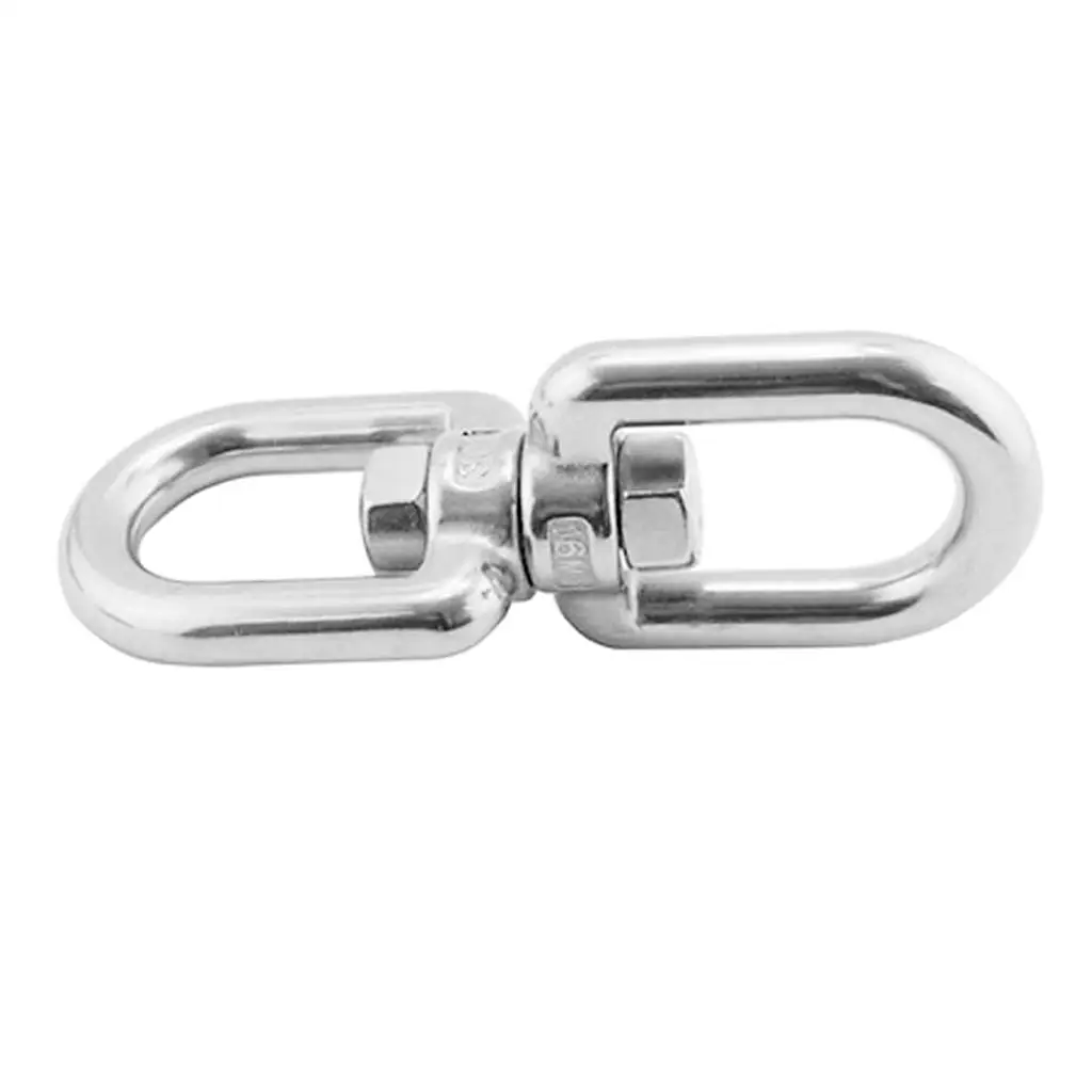 6mm Stainless Steel Double Eye Swivel Hook Connector Carabiner Keychain