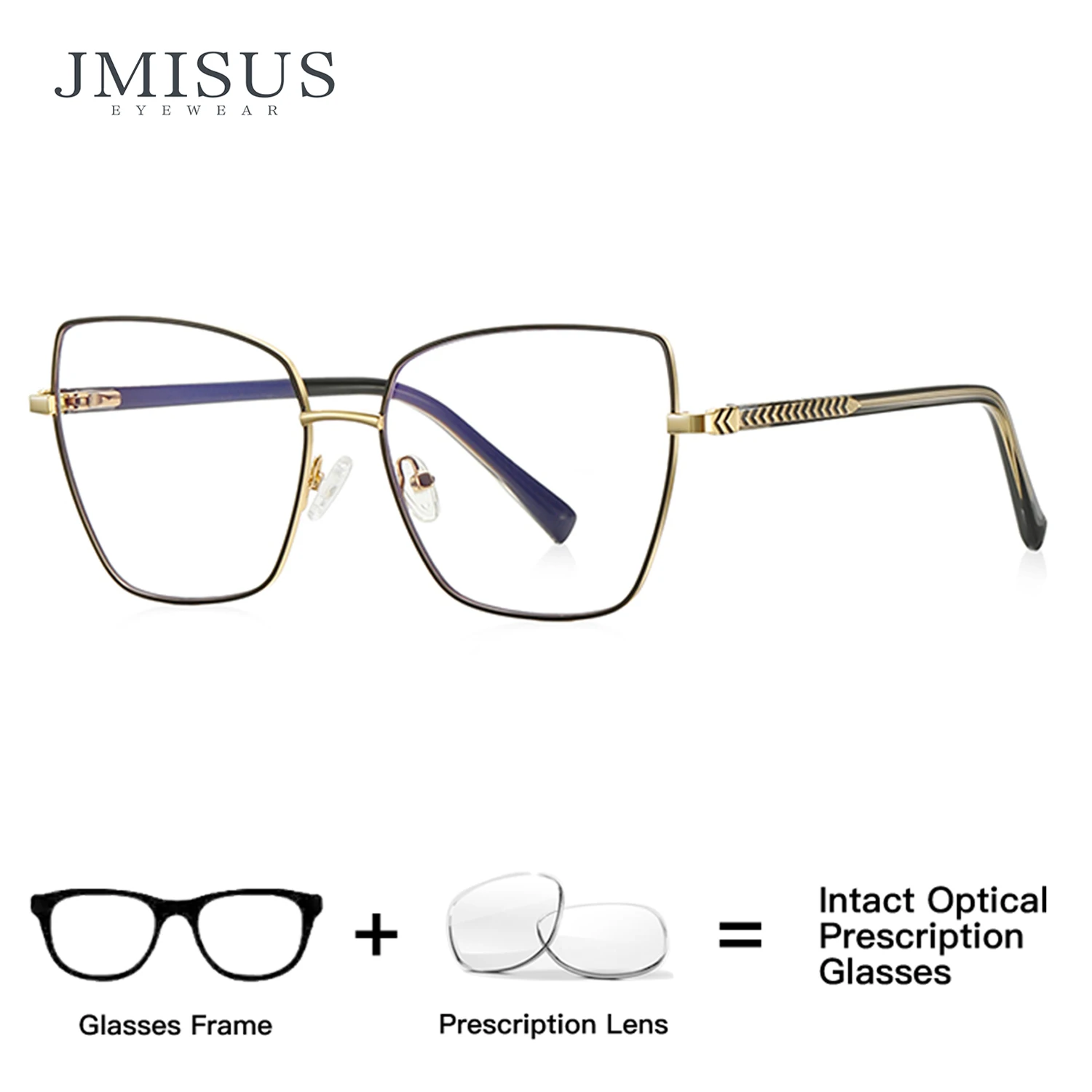 

JMISUS 2026 Slim Square Prescription Glasses Women Wire Metal Frame Lightweight for All Day Wear Multifocal Optical Eyeglasses