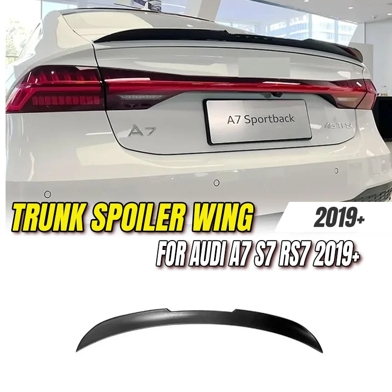

For Audi A7 S7 RS7 2019+ Sportback Rear Spoiler Gloss Black Carbon Fiber ABS High-Performance Aerodynamic Wing