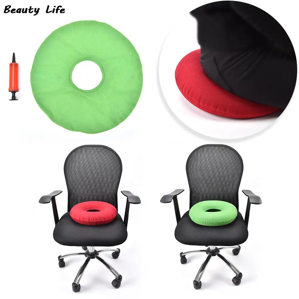 New Vinyl Seat Cushion Medical Hemorrhoid Pillow Sitting Donut Massage Pillow Inflatable Round Cushion