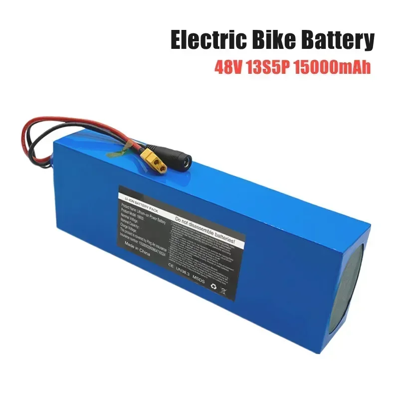 

48V 15Ah 18650 Lithium Battery 13S5P 1000W Scooter Battery Pack 48V 15AH Electric Bike Battery+54.6V 2A Charger