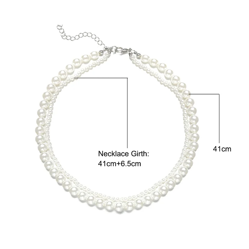 Trendy Elegant Pearl Beaded Choker Necklace Ladies Exquisite Double Layer Clavicle Chain Necklace Jewelry For Ladies Gift image 6