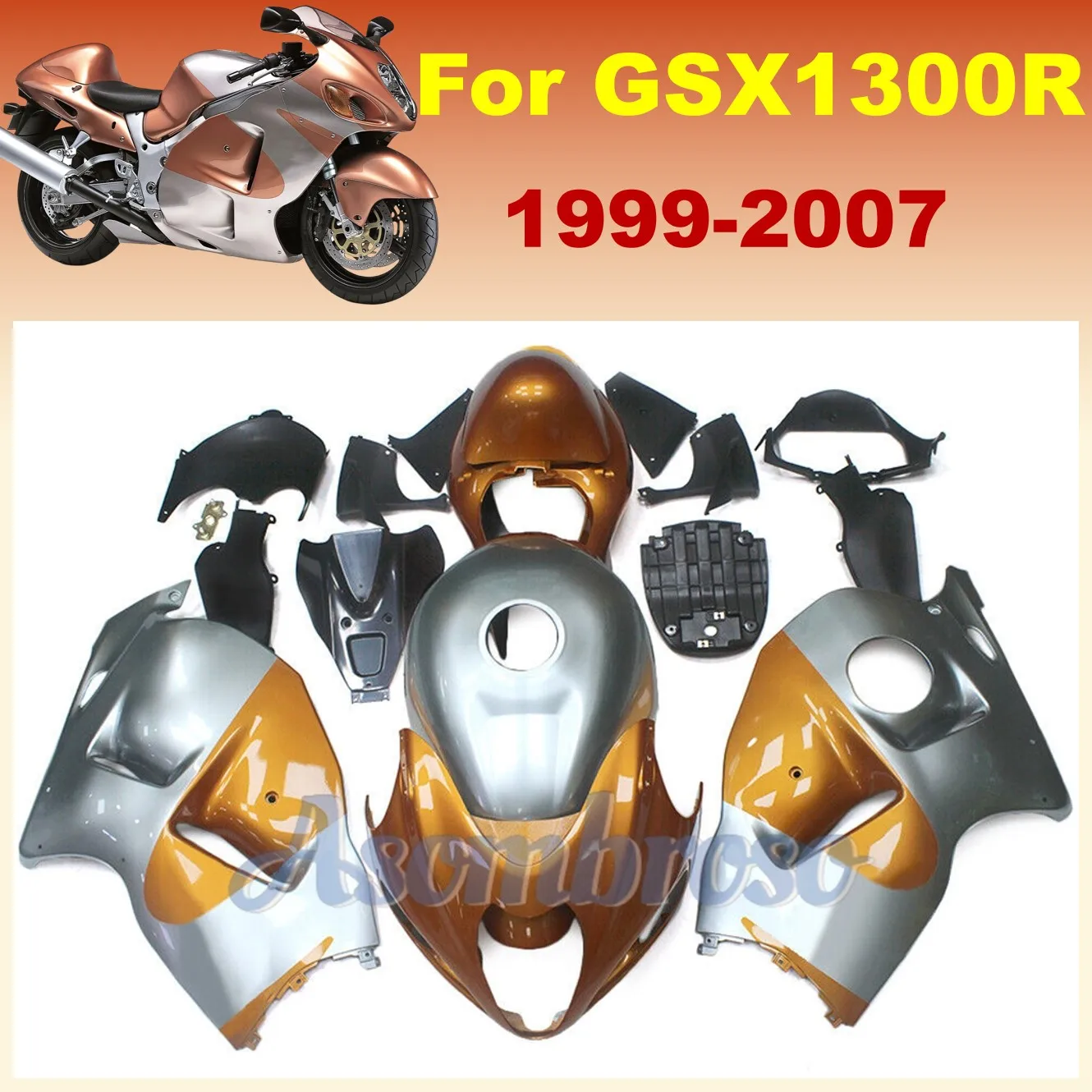 Fairing kit for Suzuki GSX1300R 1999-2007 Hayabusa gsxr1300 06 05 04 03 02 01 00 GSX-1300R Motorcycle Orange Gray