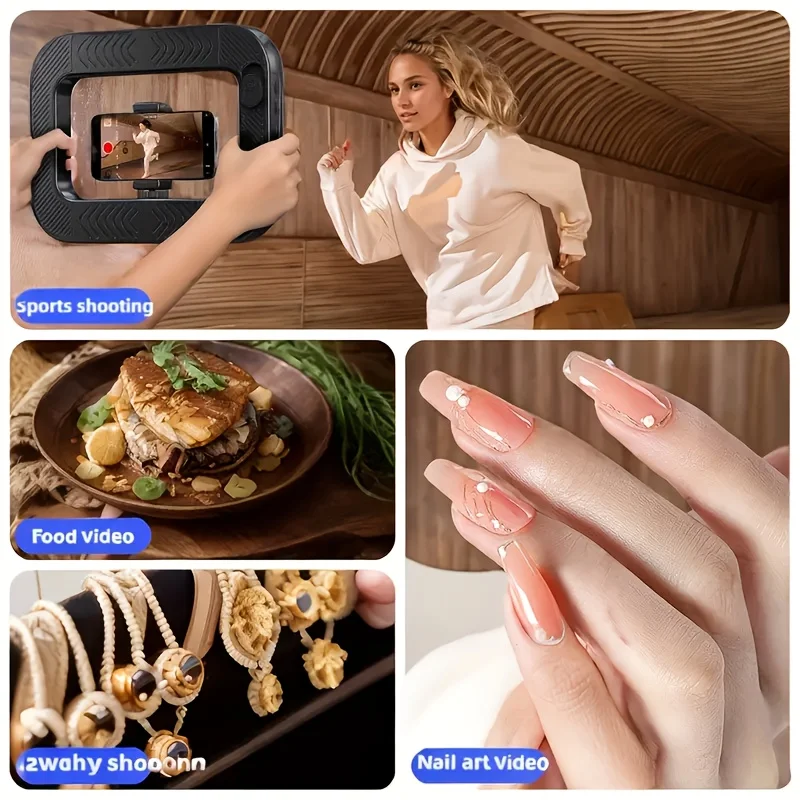 Rechargeable Handheld LED Fill Light Adjustable Brightness Selfie Ring Lamp for Phone Video Photography Makeup Live Streaming