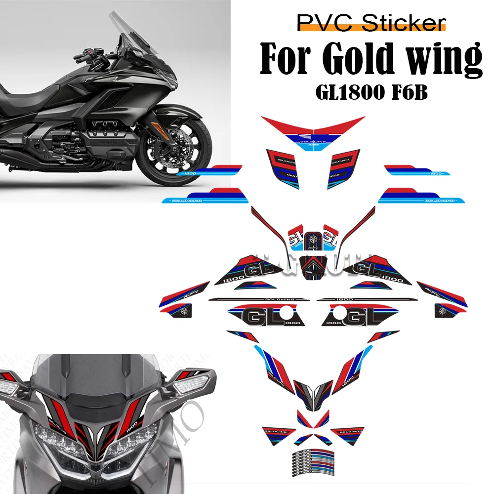 

For Honda Goldwing GL1800 F6B Tour Motorcycle Fairing Sticker Body Decoration Decals Anti-Scratch PVC Stickers Kit 2018 - 2024