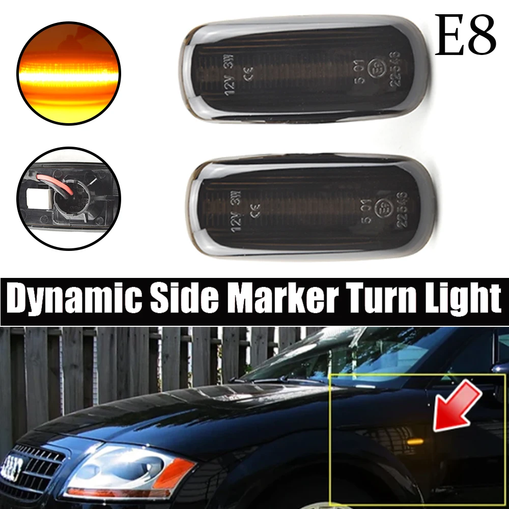 

Автомобильный светодиодный динамический боковой габаритный фонарь, указатель поворота, лампа для Audi A3 S3 8L 2000-2003 A8 D2 1999-2002 TT 8N 2000-2006