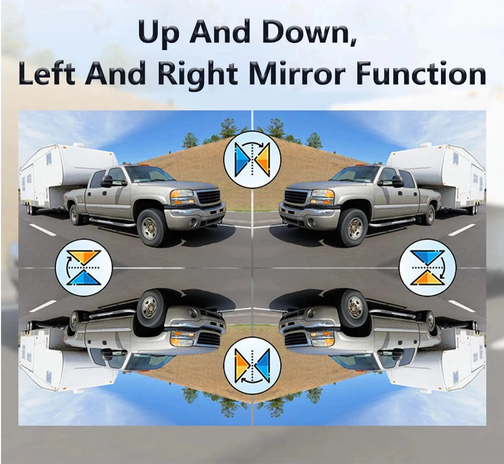 7 Inch Waterproof Quad Split Screen DVR Monitor Night Vision 4CH HD Realtime Recording Backup Camera for Truck Reverse Cameranew