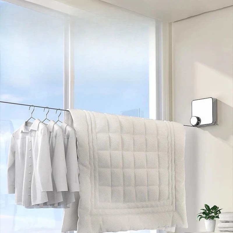 

Simple bedroom living room balcony retractable invisible clothesline bathroom clothesline stainless steel
