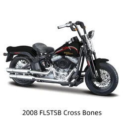 Maiisto Die Cast brinquedos modelo de motocicleta, Harley Davidson 2008, FLSTSB Ossos cruzados, Hobbies colecionáveis, 1:18