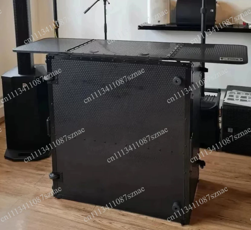 Portable Foldable DJ Booth Flight Case Table Mobile Mixing Console Stand Professional Bar Nightclub Performance Controller Desk