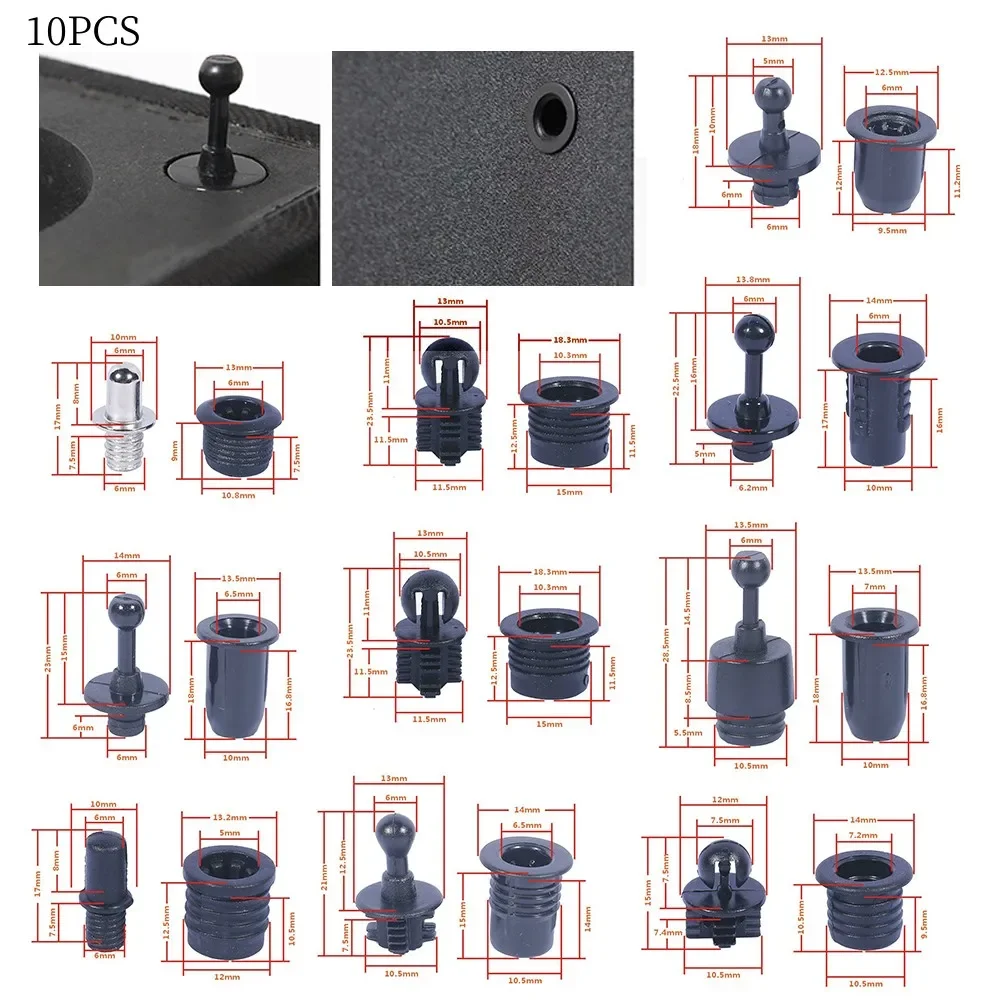 

10 Pairs DIY Audio Speaker Buckles Plastic Speaker Grill Peg Ball Socket Fastener Screw Clip Part Kit/set For Speaker