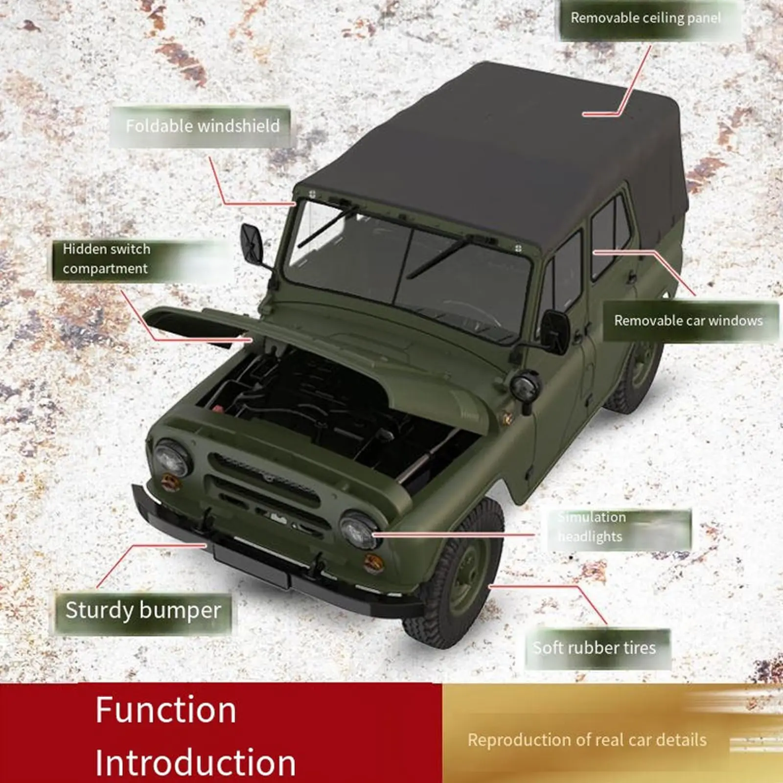 รถของเล่นเด็ก รุ่น C94 สีเขียว WPL 1:12 ขับเคลื่อนสี่ล้อ ปีนป่ายได้ รถออฟโรด ควบคุมด้วยรีโมท ของขวัญคริสต์มาส