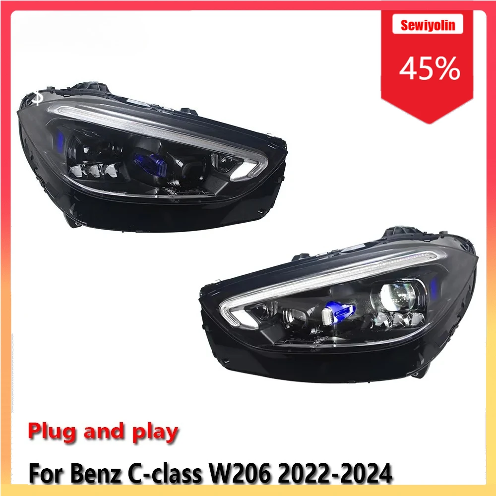 

Car Lamps Headlight Assemblies For Benz C-Class W206 2022-2024 Fog DRL Brake Turn Signal Lamp Plug and Play