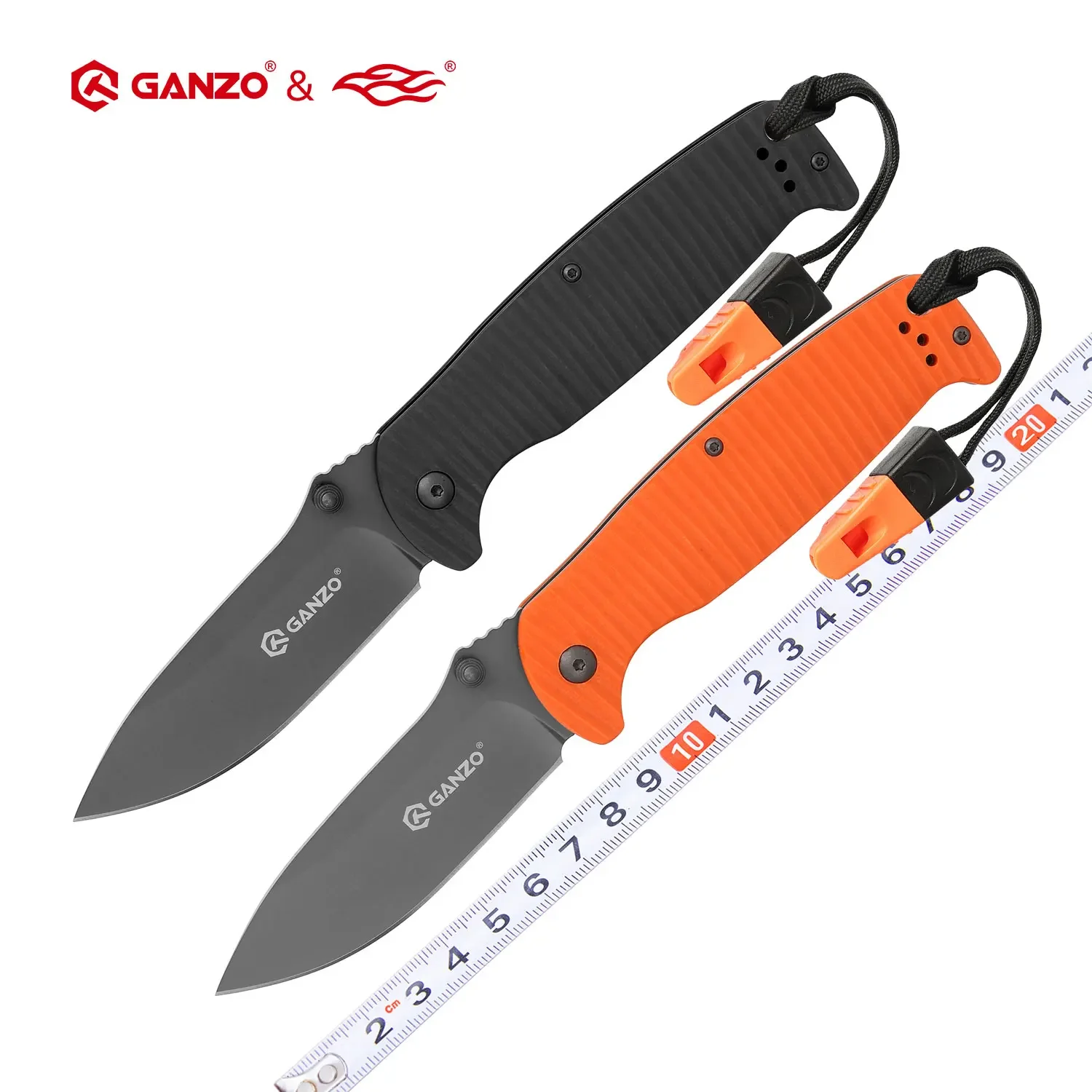 Ganzo G7413 G7413P FIREBIRD FBKNIFE F7413 58-60HRC 440C G10 Handle with a Whistle Folding Knife Camping Tool EDC Pocket Knife