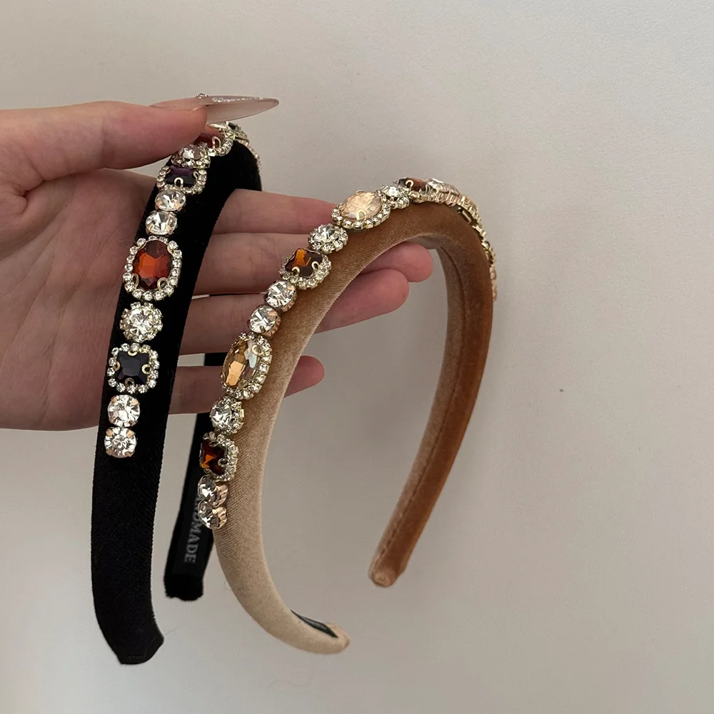 

Korean rhinestone headband new luxury designer hair accessories band rhinestone vintage popular leading fashion hoop adults kpop